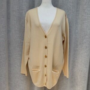 Maus & Hoffman vintage butter cream ivory wool cardigan